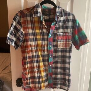Men’s BEAMS PLUS Multicolor Checked short sleeve Shirt SS  M medium